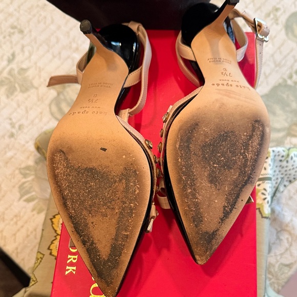 Kate Spade Black and Tan Studded Heels - Picture 6 of 8